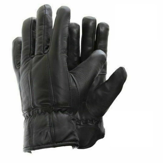 Mens Real Leather Winter Fleece Lined Soft Comfy Driving Black Thermal Gloves image 0