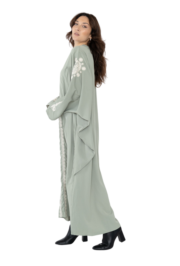 Women's Long Dress Kaftan Long sleeve embroidered abaya dress ladies long dress image 6