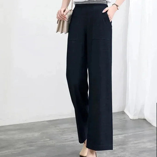 Summer Thin Mother Jeans High Waist Straight Trousers Female Cowboy Denim Ankle-Length Pants Ice Silk Denim Wide Leg Pants Women