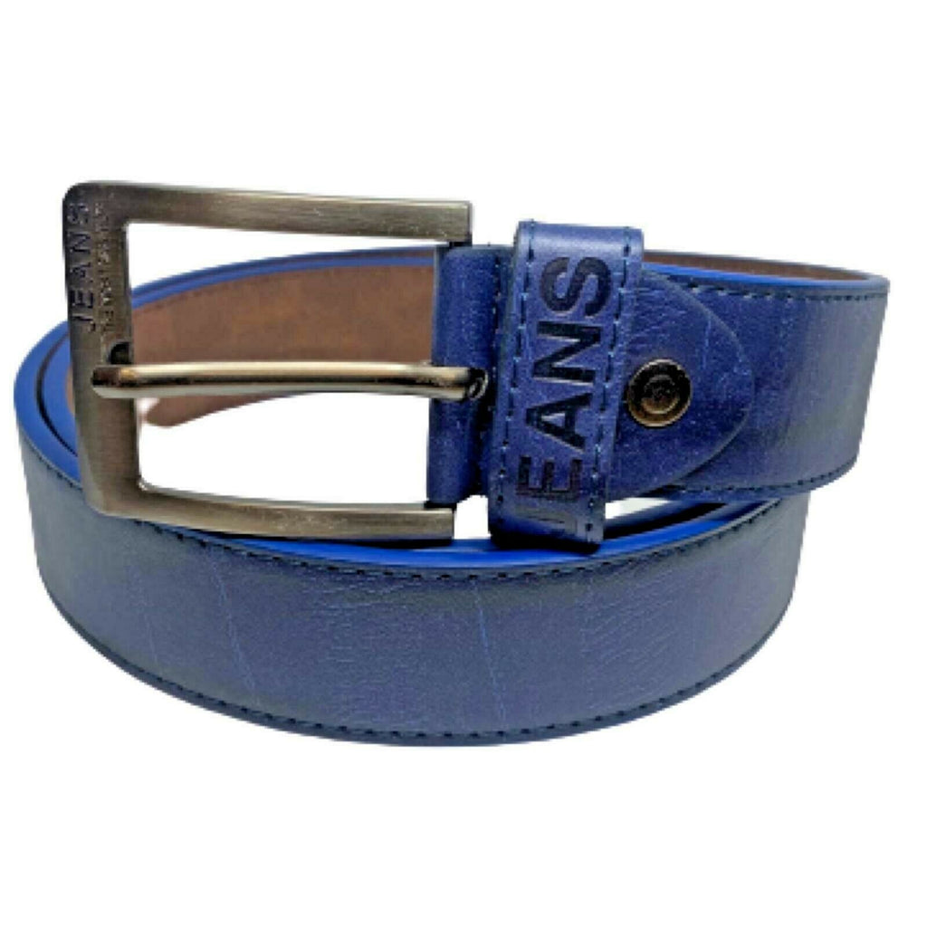 BLUE Men's Leather Belt Jeans Trousers Adjustable Big Size Belts Designer Belt image 0
