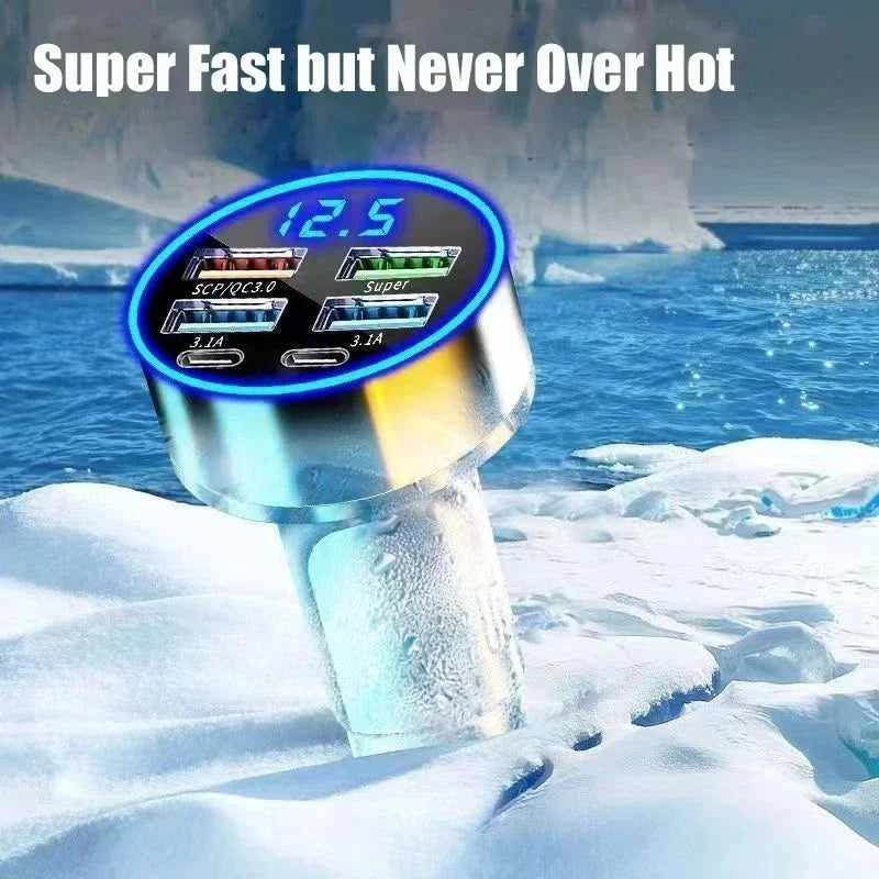 350W Car Charger USB  PD QC3.0 USB C Car Phone Charger Type C Adapter for iPhone Samsung Huawei Xiaomi Quick Charge ﻿