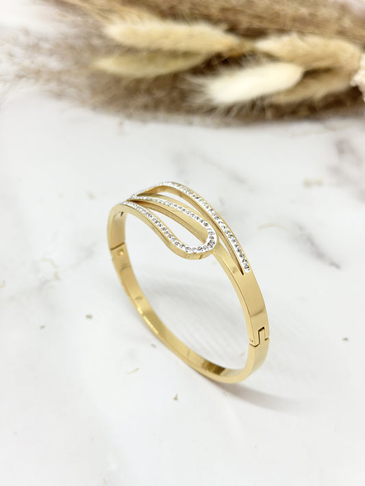 Ladies Bracelet Filled Cubic Zirconia Bangle Cuff Women Bracelet Jewellery image 1