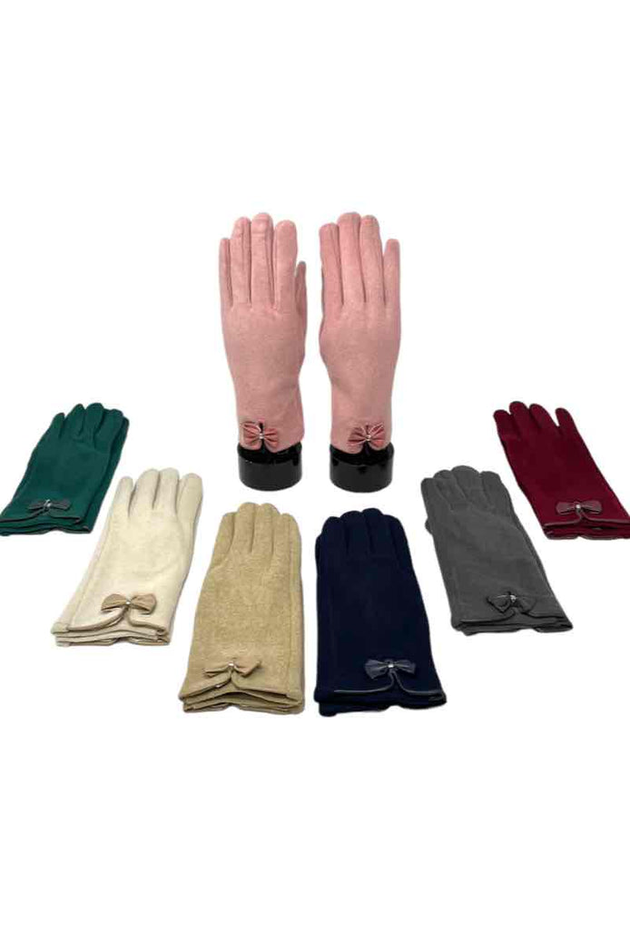 Women's Touch Gloves Nodes Bow Tie Stylish Warm Soft Winter Gloves image 2