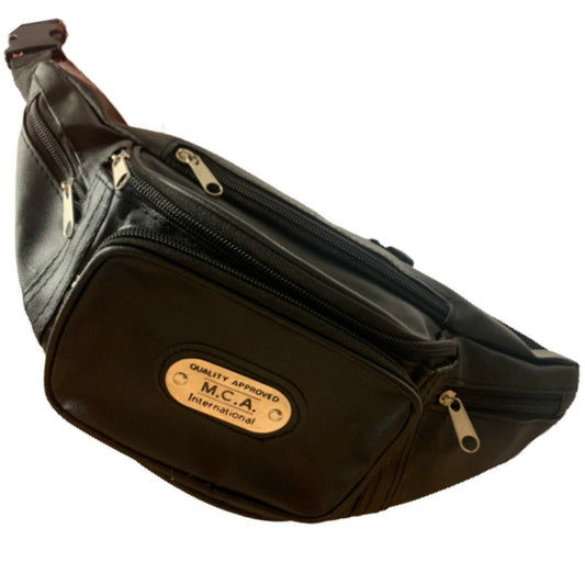 Men's Leather Bum Bag Money Waist Belt Fanny Pack Holiday Work Festival Zip Bag image 1