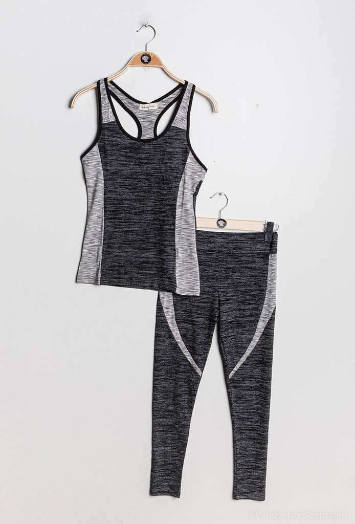 Women's Sportswear Set Activewear Tracksuit Vest Top Leggings Gym Fitness Suit image 8
