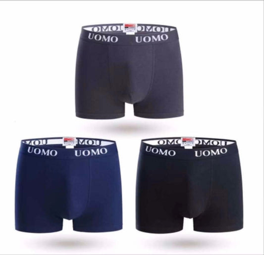 Men's Boxer Shorts Underwear Pack of 3 High Quality Ribbed Cotton Mix Boxers image 0