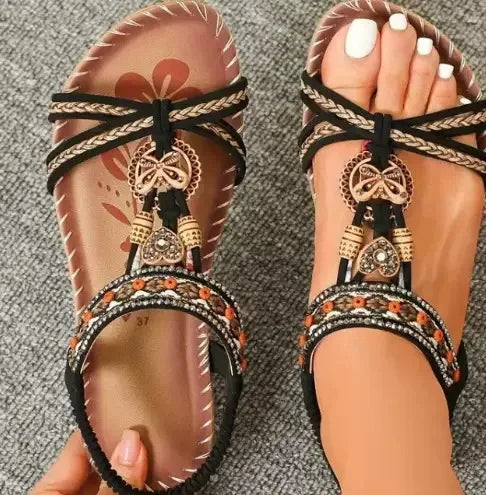 New Women's Sandals Bohemian Style Outdoor Soft Sole Beach Sandals Platform Lightweight Women Casual Shoes Flat Plus Size Sandal