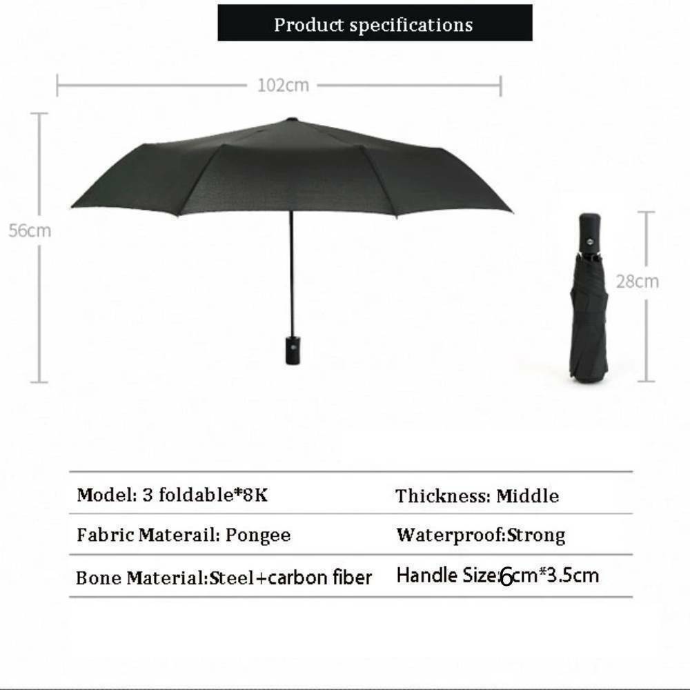 Auto Open Close Umbrella Lightweight Men Ladies Travel Compact Windproof Folding image 1