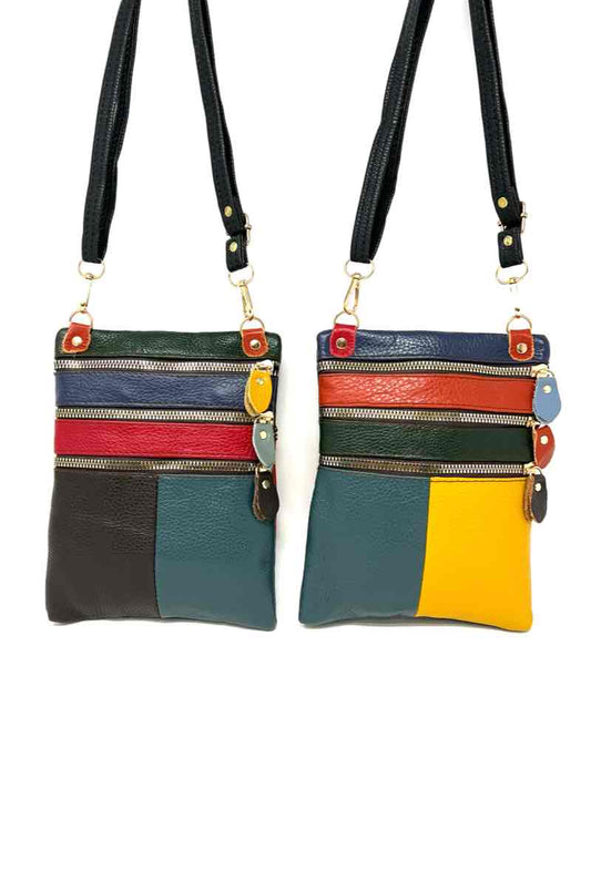 Ladies Multicolour Mobile Phone Bag Work Travel Shoulder Crossbody Leather Bag image 1