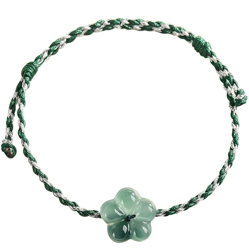 Burmese Jadeite Flower Bracelet Natural Jade Charm Fashion Accessories Vintage Gifts for Women Talismans Luxury Bangle