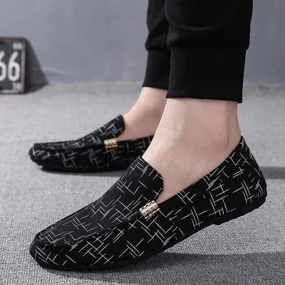 Men's Loafers Comfortable Canvas Casual Shoes for Men Slip-On Soft Driving Shoes Fashion Big Size Men Walking Shoes Flats