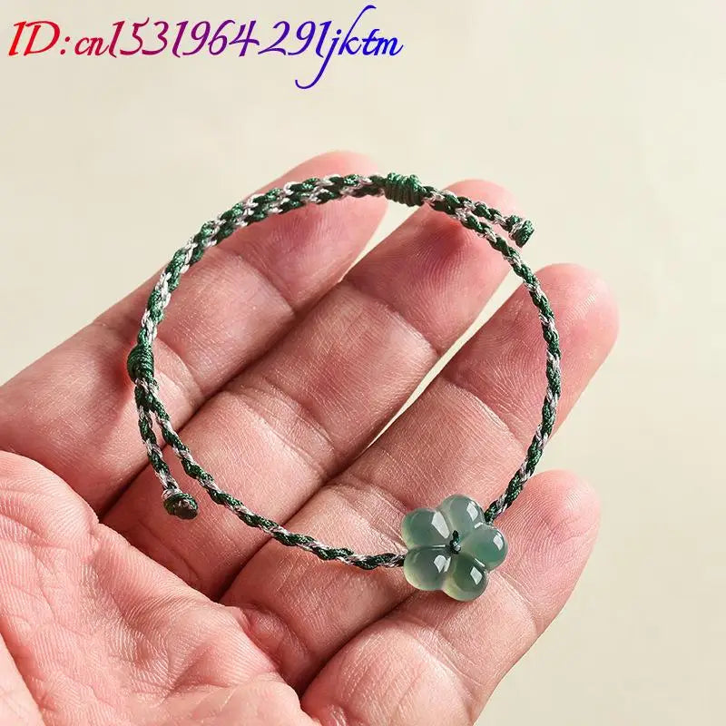 Burmese Jadeite Flower Bracelet Natural Jade Charm Fashion Accessories Vintage Gifts for Women Talismans Luxury Bangle
