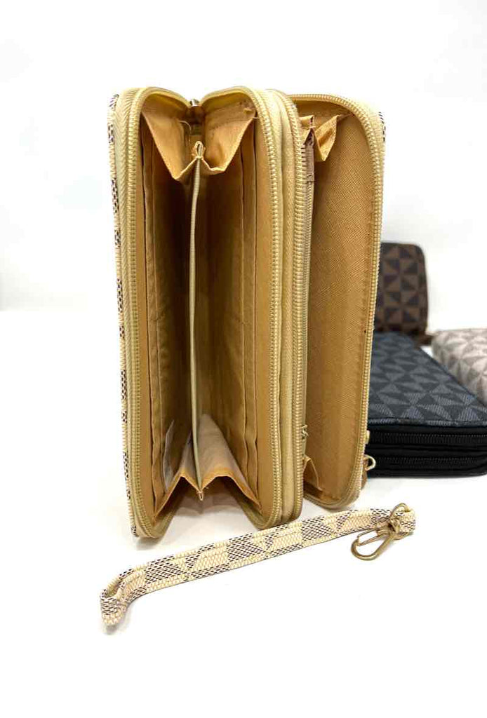 Ladies 2 Zipped Multi Compartments Money Credit Card Coin Wallet Clutch Bag image 2