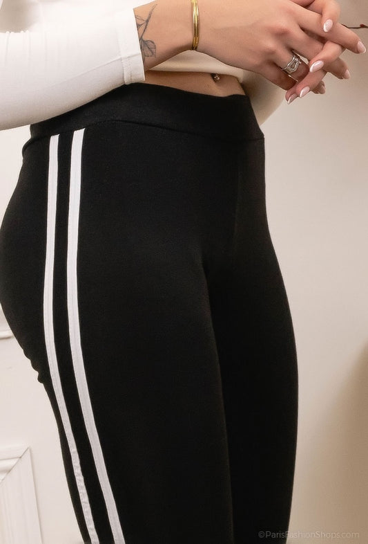 Women's Legging With Double Side Stripes Comfortable Skinny Stylish Leggings image 1