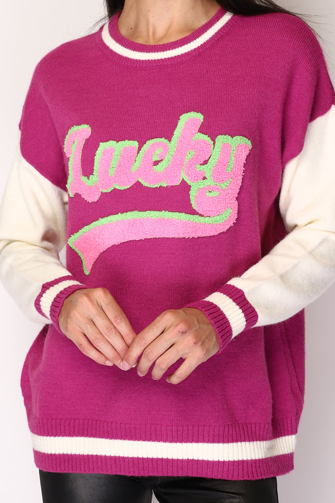 Women's Sweater American Jersey Effect "Lucky" Tufted Sweater Warm Winter Jersey image 7