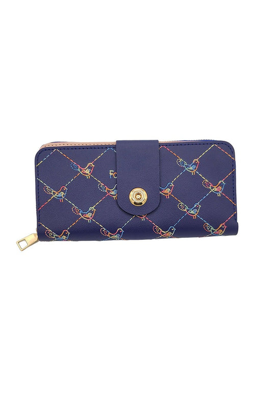 Ladies Women Purse Cash Card Coin Wallet Organiser Bird Embroidery Print Purse image 0