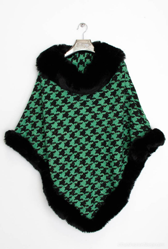 Women's Poncho Winter Jacket Oversized Cape Poncho Wrap Fur Poncho Plus Size image 9