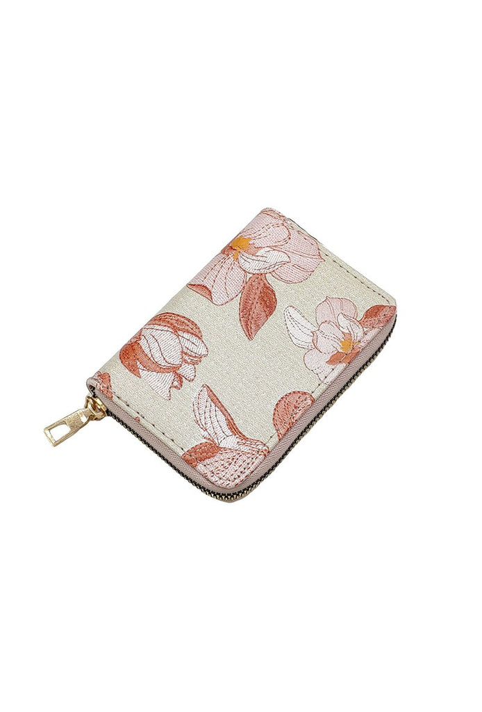 Women's Flower Zip Coin Purse Card Cash Coin Holder Multi Compartment Wallets image 1