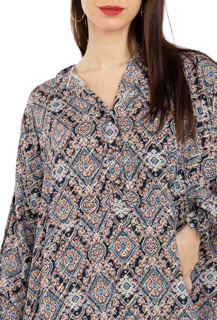 Ladies Long Dress Summer Holiday Casual Dress Maxi Long Shirt Long Sleeves Dress image 2