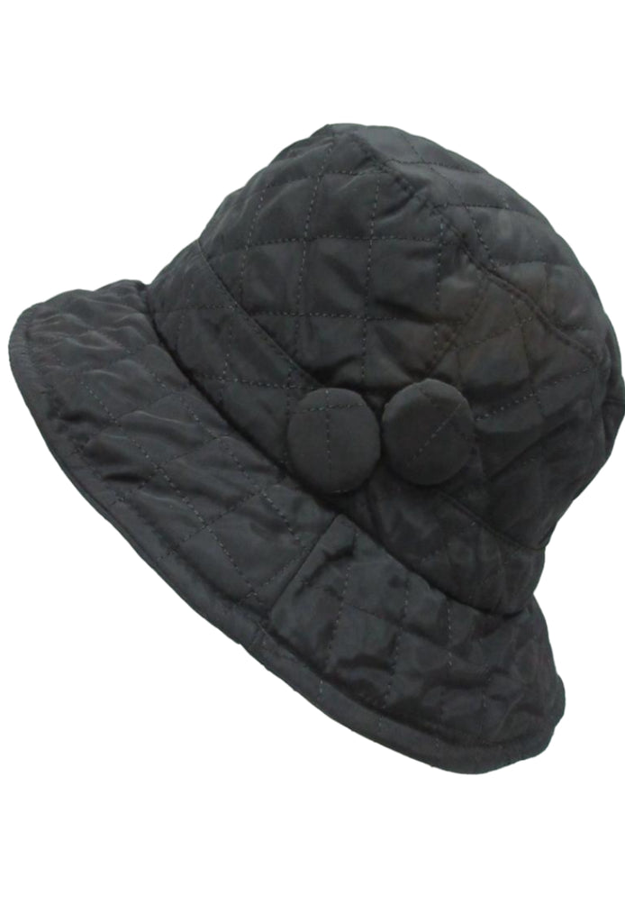 Ladies Thick Rain Hat Quilted Warm Winter Soft Windproof Bucket Hat image 1