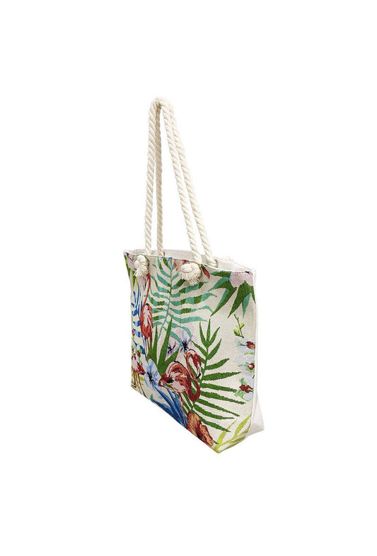 Ladies Beach Bag Shopping Bag Cotton Shoulder Handbag Owl Print Holiday Bag image 1