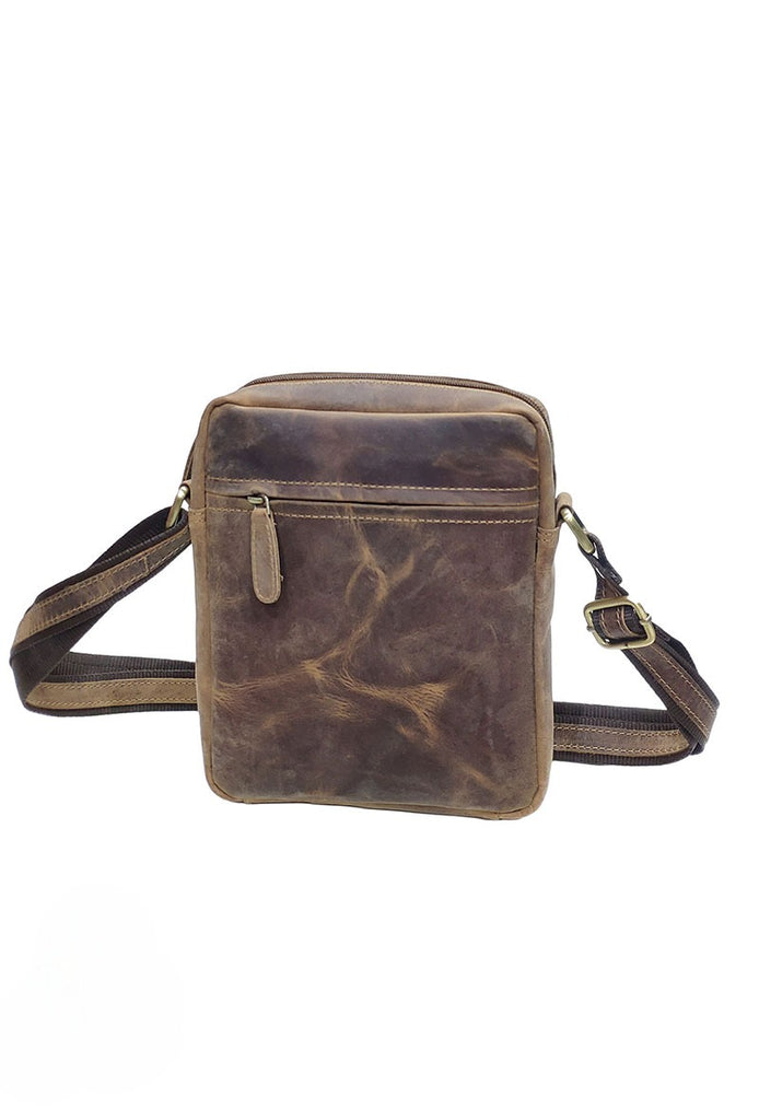 Vintage Oiled Leather Shoulder Bag Cross Body Bag Satchel Holiday Work Bag image 0
