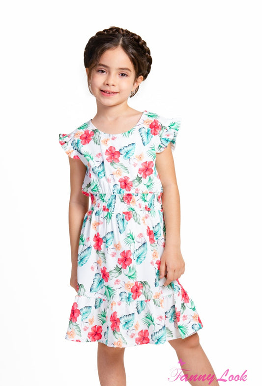 Girls Kids Dress Floral Print Sleeveless Dress Casual Summer Beach Dress 2-14 YO image 0
