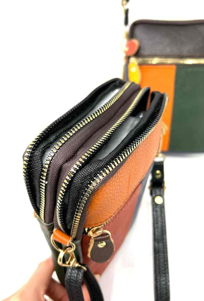Ladies Multicolour Mobile Phone Bag Work Travel Shoulder Crossbody Leather Bag image 3