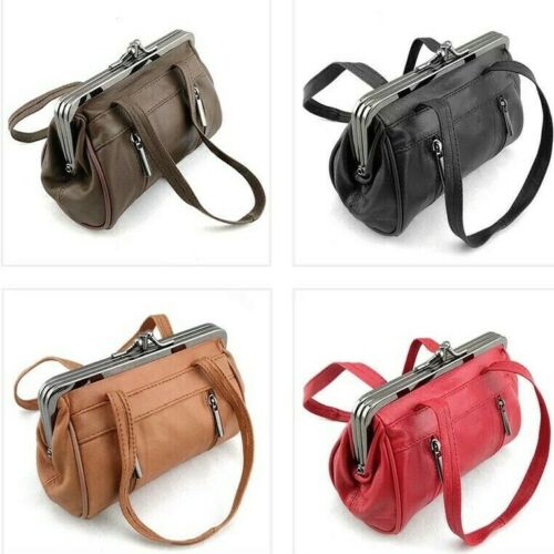 Ladies Leather Purse Wallet Purse Card Holder Coin Wallet Metal Frame Clip top image 0