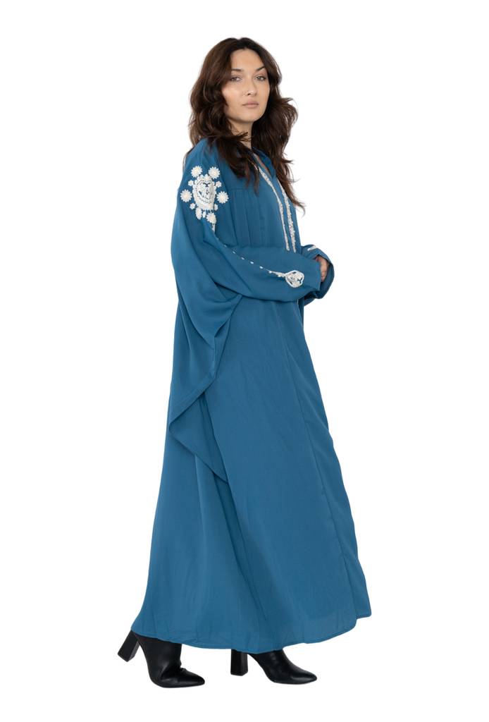 Women's Long Dress Kaftan Long sleeve embroidered abaya dress ladies long dress image 3