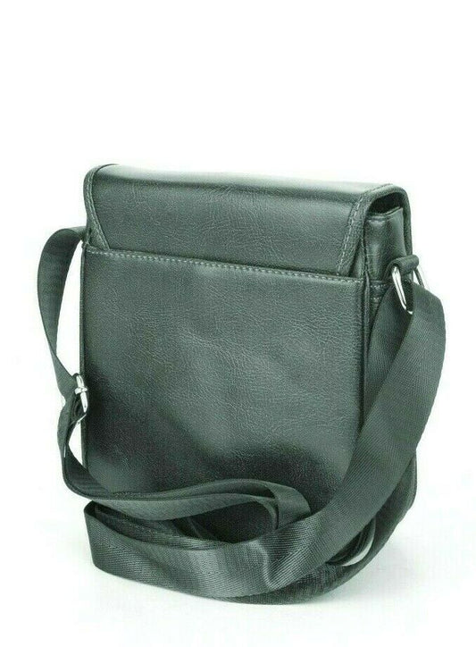 Men's Leather Cross Body Bag Shoulder Work Office Travel Messenger Satchel Black image 1