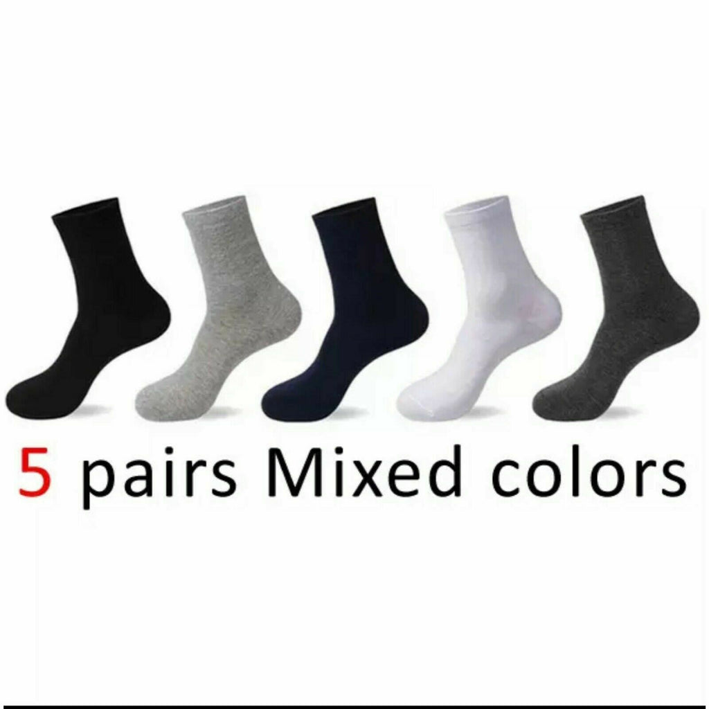 Men's 5 Pairs Mixed Colours Casual Soft Comfortable Work Office Suit Socks image 4