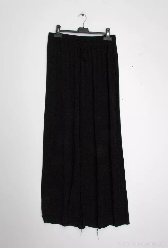 LADIES WOMENS ELASTICATED PLAZZO FLARED TROUSERS SUMMER LOUNGE PANTS SIZE 8-26 image 5