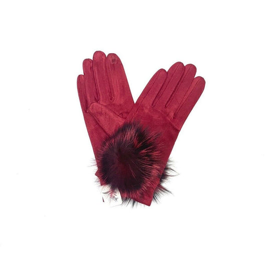 Ladies Gloves Winter Pom Pom Touchscreen Driving Windproof Warm Fleece Gloves image 0