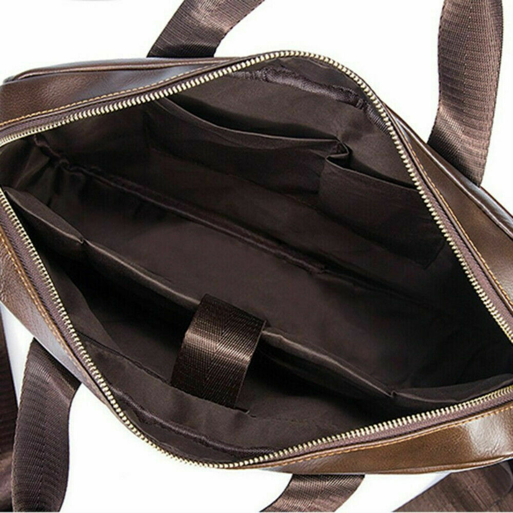 Briefcase Leather Laptop Messenger Shoulder Work Travel Handbag Satchel image 2