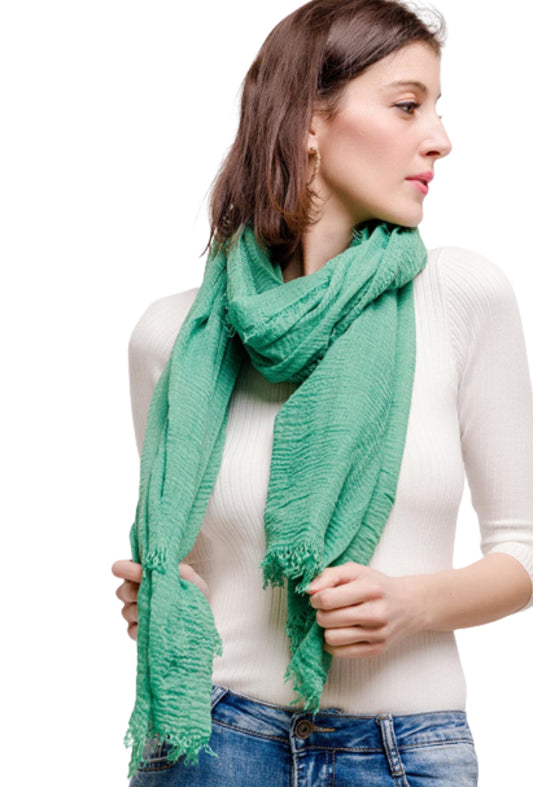 Soft Ladies Scarf Women Shawl Wrap Plain Beautiful Aqua Green Stole image 0