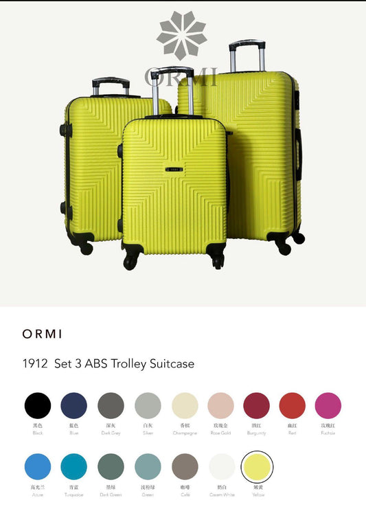 Hard Shell Luggage 4 Wheel Trolley Travel Set of 3 ABS Holiday Suitcase Bags Set image 0