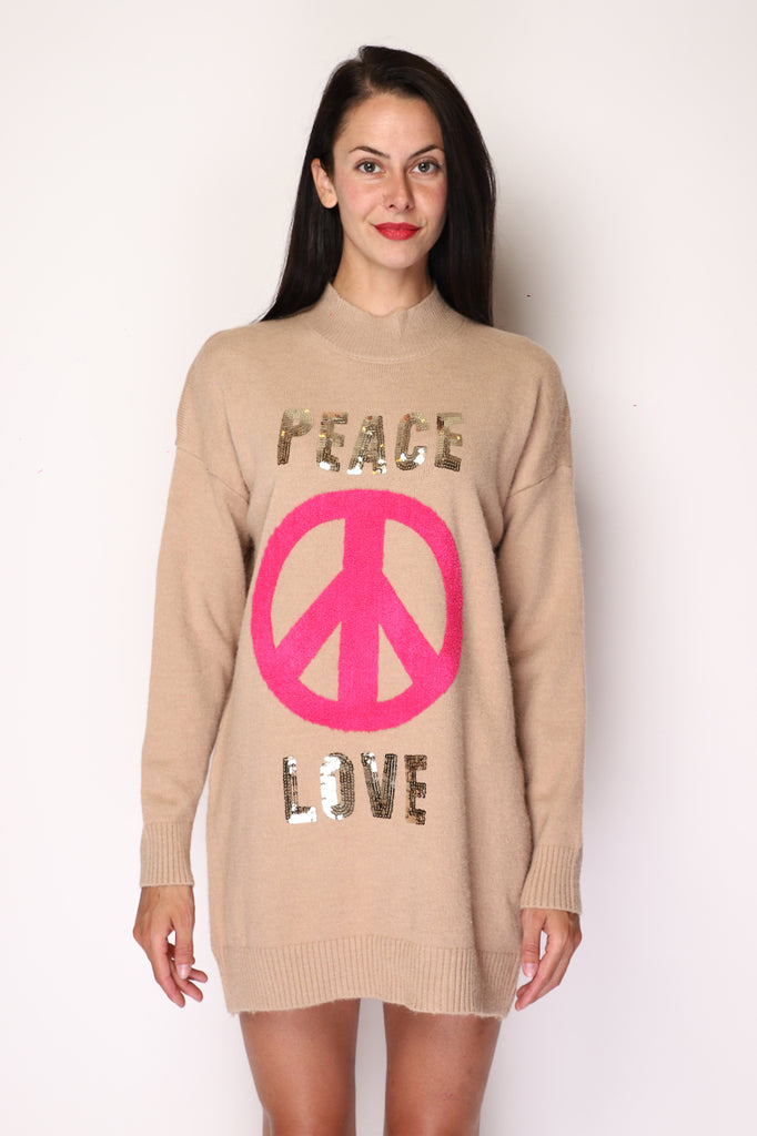 Women's Jumper PEACE & LOVE Round Neck Sweater Stylish Travel Outdoor Jumpers image 4