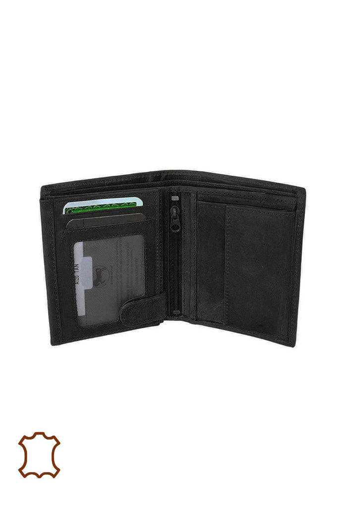 Men's Greased Leather Skull Design Wallet Comfortable Multi Pockets Wallets image 8
