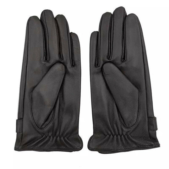 Men's Touchscreen Soft Real Leather Winter Fleece Lined Driving Gloves Black image 1