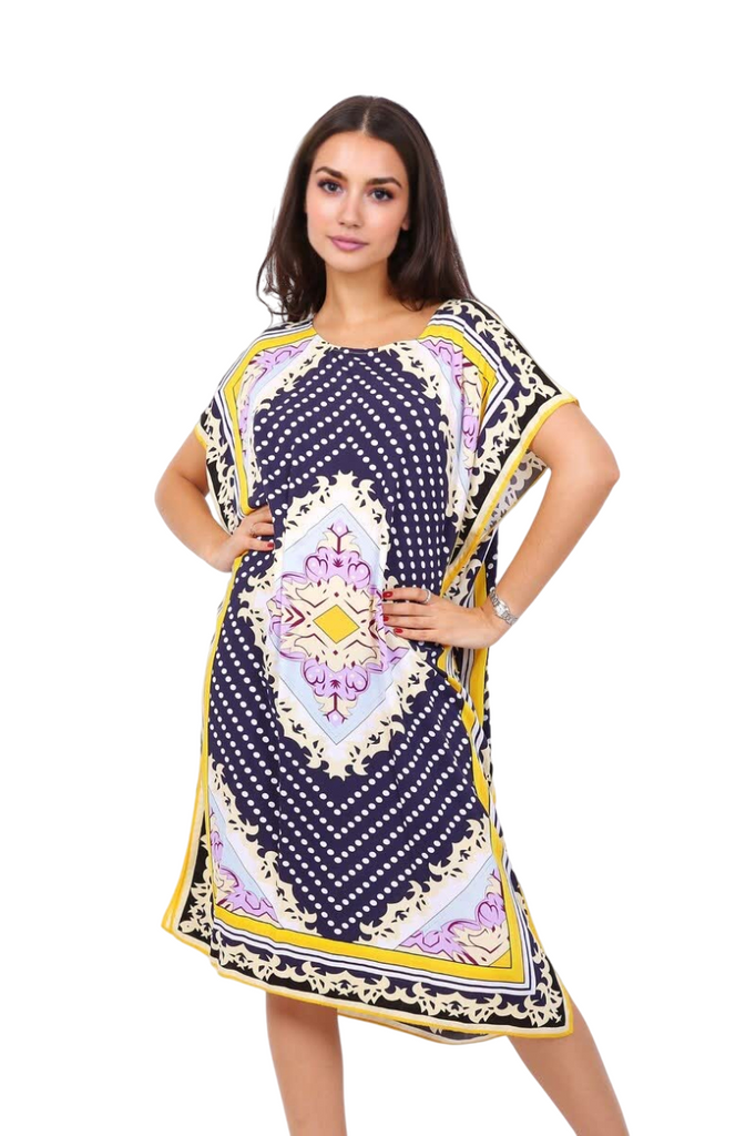 Ladies Cotton Dress Mid Length Dot Printed Party Stylish Dress image 5