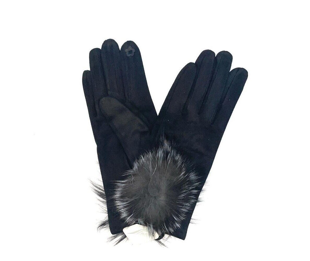 Ladies Gloves Winter Pom Pom Touchscreen Driving Windproof Warm Fleece Gloves image 4