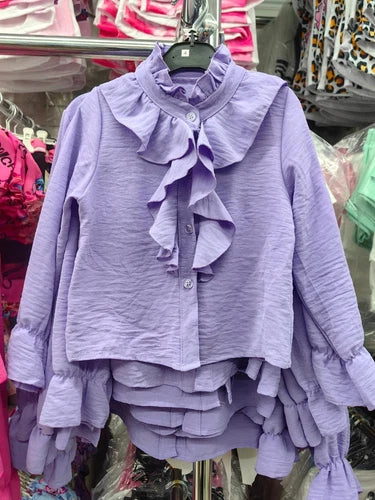 Girls Blouse Shirt Children Top Frilled Shirt Ages 4-14 Party Blouse Top Dress image 2