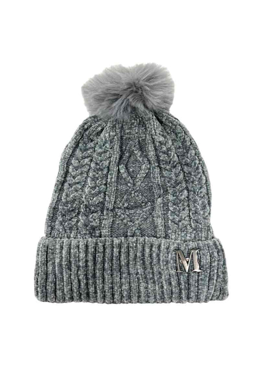 Women's Velvet Faux fur Pompon Cap Faux Fur Lining Extra Warm Soft Beanies image 0
