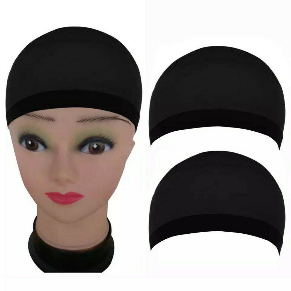 2 Pcs Wig Cap Black Elastic Stocking Cap Spandex Mesh Wig Liner Hairnet Wig Cap image 0