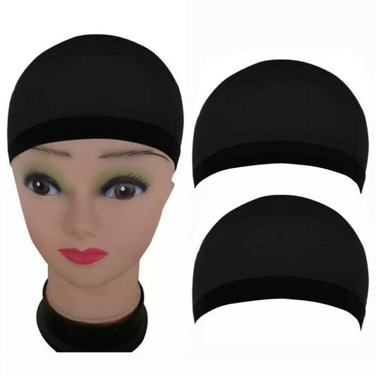 2 Pcs Wig Cap Black Elastic Stocking Cap Spandex Mesh Wig Liner Hairnet Wig Cap image 0
