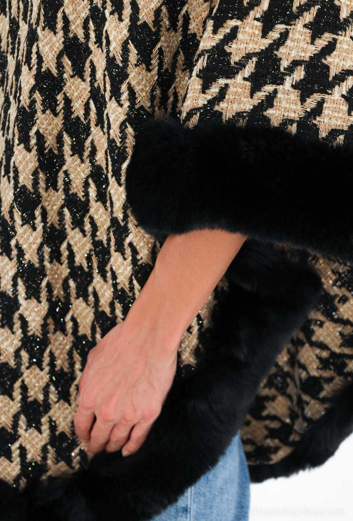 Women's Poncho Winter Jacket Oversized Cape Poncho Wrap Fur Poncho Plus Size image 3