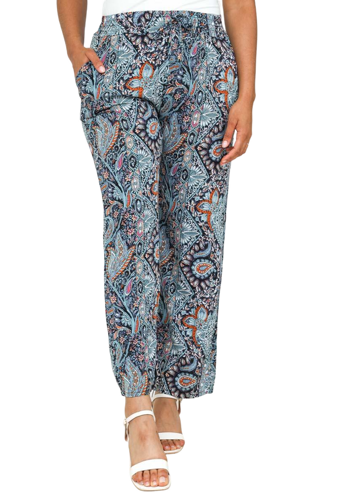 Ladies Women’s Trousers Palazzo Trousers Baggy Wide Leg Flared Pants Printed Pan image 7