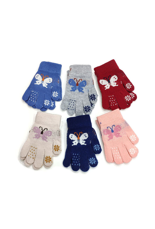 Children's Butterfly Pattern Winter Soft Gloves Comfortable Little Gloves image 0