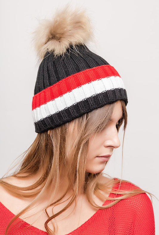 Women's Beanie Rib Pompom Stylish Winter Warm Soft Beanies Travel Outdoor Beanie image 1